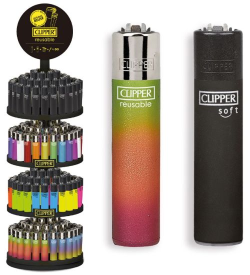 Immagine di ACCENDINO CLIPPER PIETRINA 192pz - MIX10 EXPO GIREVOLE