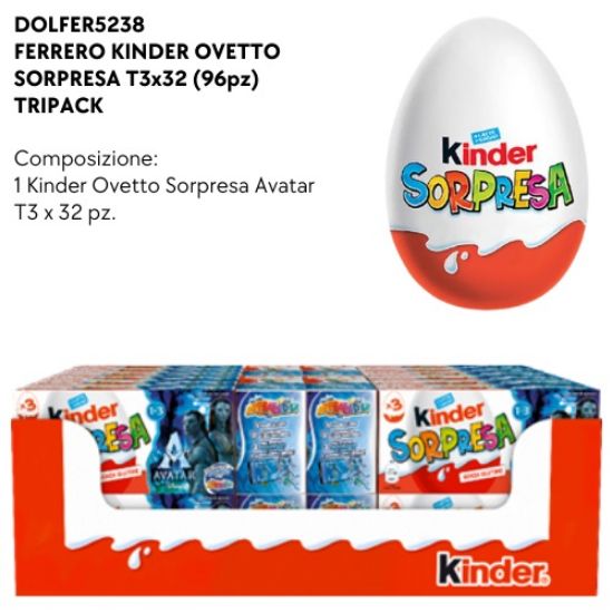 Picture of KINDER SURPRISE EGG T3x32 (96pcs) TRIPACK FERRERO - PR2025