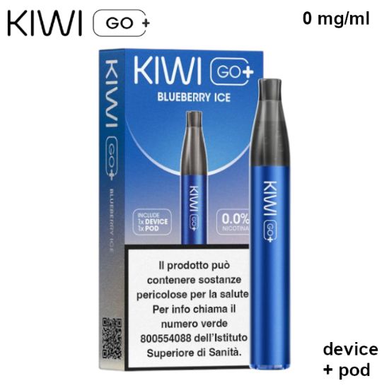 Picture of KIWI GO PLUS STARTER KIT + POD 1pz BLUEBERRY ICE 2ml 0mg/ml - PL0014362 SENZA NICOTINA