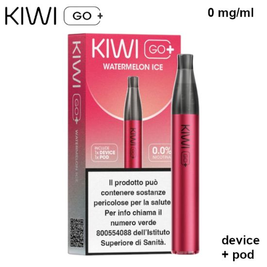 Picture of KIWI GO PLUS STARTER KIT + POD 1pz WATERMELON ICE 2ml 0mg/ml - PL0014364 SENZA NICOTINA