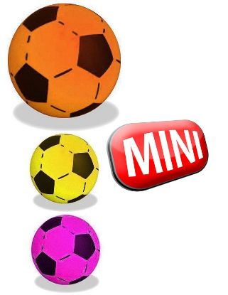 Immagine di PALLONE MINI CALCIO PVC 1pz D.140 SGONFIO COLORI ASS.