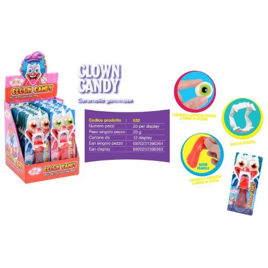 Picture of CARAMELLE TOYS JOY CLOWN CANDY 20pz 20gr - JOYGUM