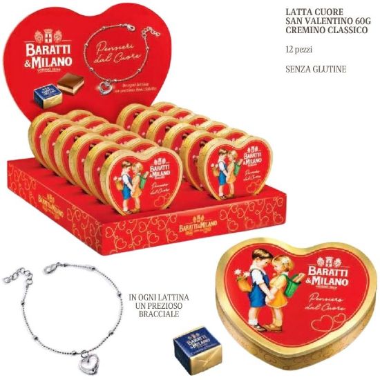 Picture of BARATTI&MILANO EXPO CUORE LATTA 12pz 60gr - SAN VALENTINO 2027