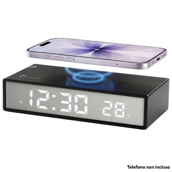 Immagine di OROLOGIO SVEGLIA DIGITALE + RICARICA WIRELESS 15W NERO