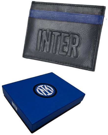 Immagine di PORTA CARTE CREDITO IN PELLE 1pz INTER 10x8cm