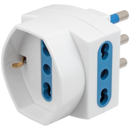 Immagine di PRESA ADATTATORE 2 PRESE 2bival.+SCHUKO a SPINA 16A - NOVALINE