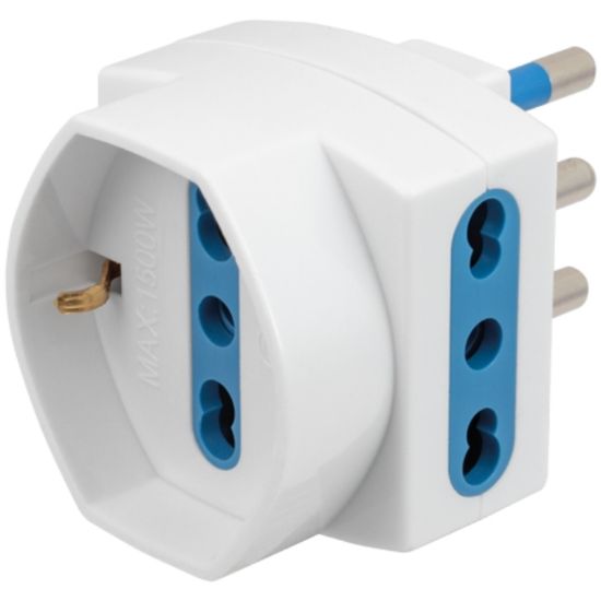 Immagine di PRESA ADATTATORE 2 PRESE 2bival.+SCHUKO a SPINA 16A - NOVALINE