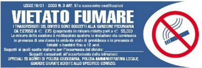 Picture of TARGA ADESIVE 6X18 BLU LOGOFIX VIETATO FUMARE