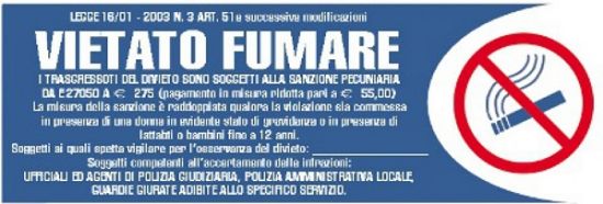 Picture of TARGA ADESIVE 6X18 BLU LOGOFIX VIETATO FUMARE