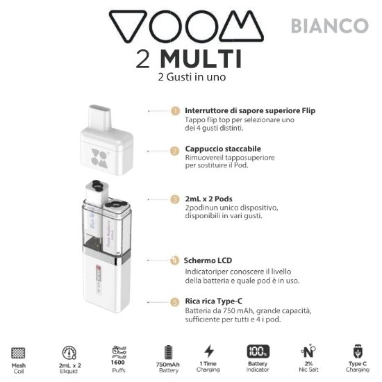 Immagine di VOOM DEVICE MULTI2 RICARICABILE 1pz WHITE