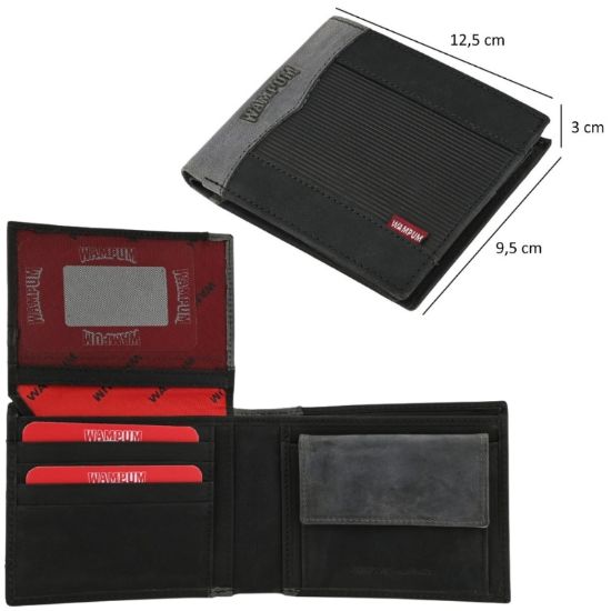 Picture of PORTAFOGLIO UOMO WAMPUM NERO 1pz VERA PELLE