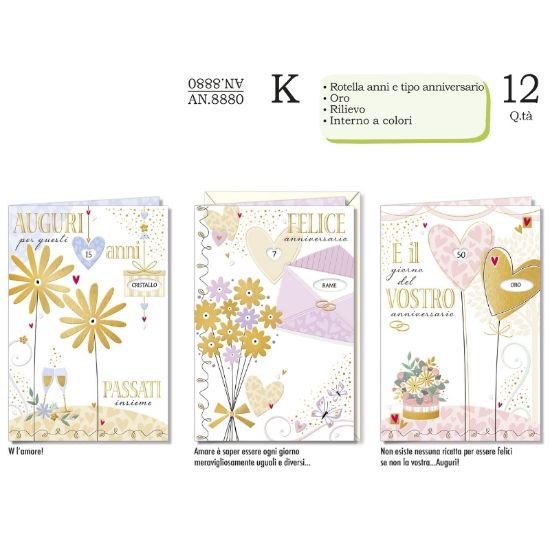 Immagine di BIGLIETTI CROMO ANNIVERSARIO ROTELLA 12pz