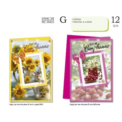 Picture of BIGLIETTI CROMO COMPLEANNO FEMMINILE 12pz