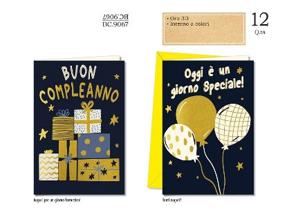 Picture of BIGLIETTI CROMO COMPLEANNO 12pz