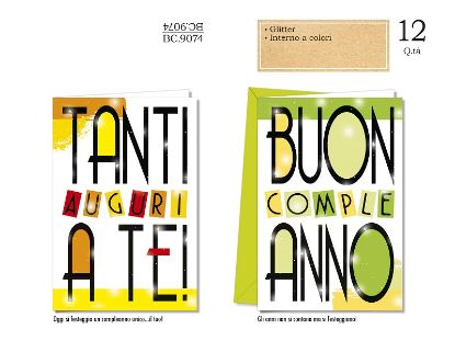 Picture of BIGLIETTI CROMO COMPLEANNO 12pz