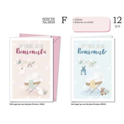Picture of BIGLIETTI CROMO NASCITA 12pz