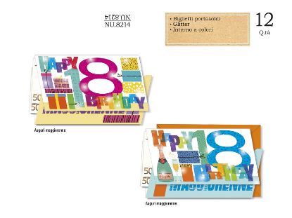 Picture of BIGLIETTI CROMO 18 ANNI PORTASOLDI 12pz