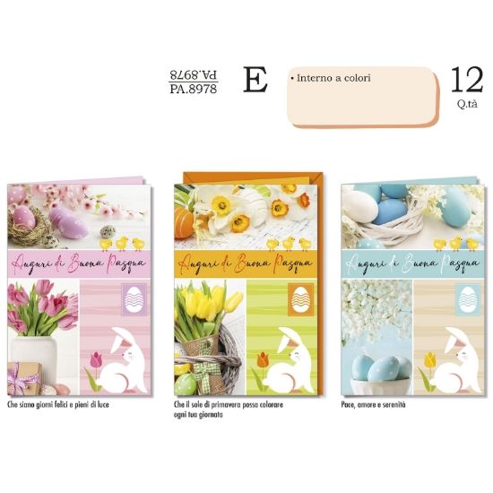 Immagine di BIGLIETTI CROMO PASQUA FOTOGRAFICO 12pz
