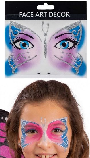 Picture of CARTELLA DECORAZIONI ADESIVE VISO FARFALLA IN BUSTA SU CARTONCINO