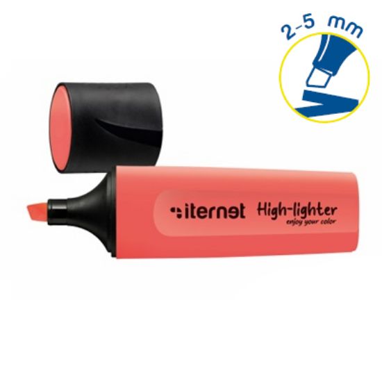 Picture of EVIDENZIATORE ITERNET 12pz ROSSO NEON punta scalpello