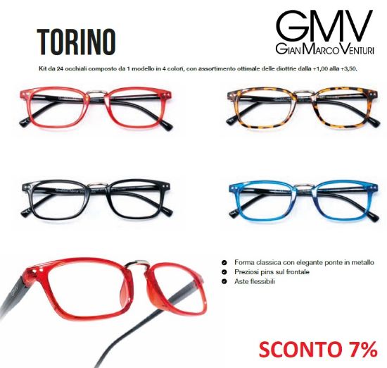 Immagine di OCCHIALI GRAD. GMV TORINO (da 1.00 a 3.50) 24pz
