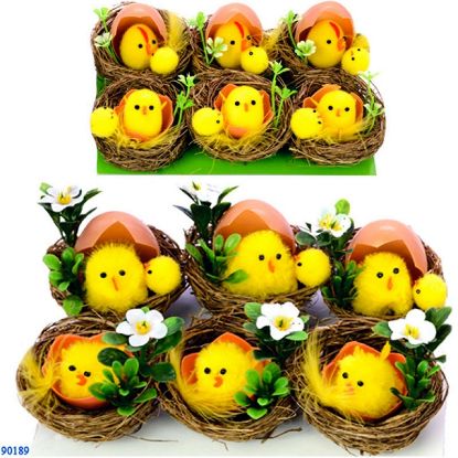 Picture of PULCINI 6pz SOGGETTI ASSORTITI CON NIDO