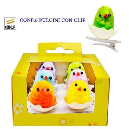 Picture of PULCINO CON CLIP 6pz COLORI ASSORTITI