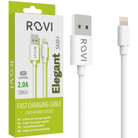 Immagine di CAVETTO USB to LIGHTNING SA20L 2mt 1pz BIANCO BLISTER - ROVI