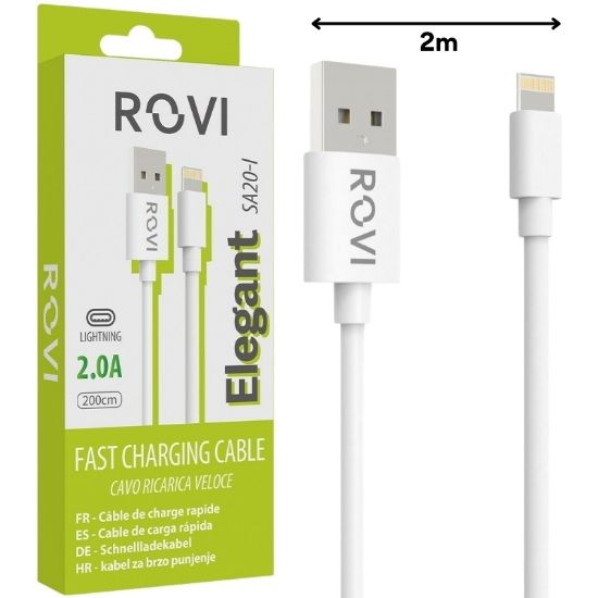Picture of CAVETTO USB to LIGHTNING SA20L 2mt 1pz BIANCO BLISTER - ROVI