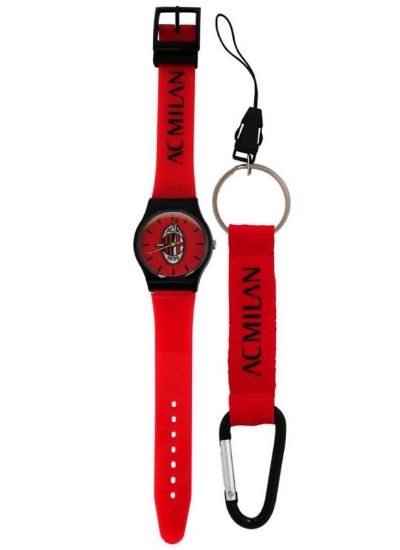 Immagine di OROLOGIO DA POLSO + PORTACHIAVI MILAN