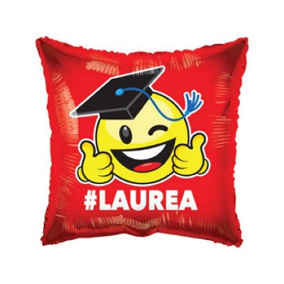 Immagine di PALLONCINO MYLAR 45cm QUADRATO ROSSO LAUREA