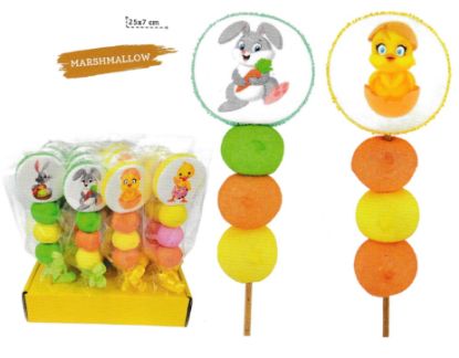 Picture of PASQUA LECCA SPIEDINO BUNNY PULCINO MALLOW 12pz 45gr