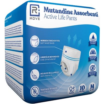 Picture of MUTANDINE ASSORBENTI ADULTO Tg.M 10pz ACTIVE LIFE