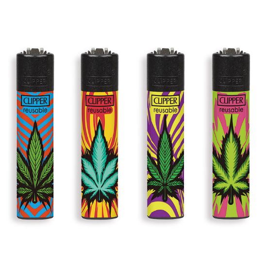 Immagine di ACCENDINO CLIPPER MINI PIETRINA 48pz WEED COLORS