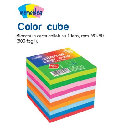 Immagine di POST-IT NOTES 90x90 800fg CUBO COLORI ASSORTITI - MEMOIDEA