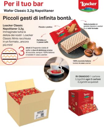 Immagine di LOACKER MINI CORTESIA 3 conf. da 1,6Kg (per caffe') 1500pz + OMAGGIO 204pz