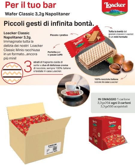 Immagine di LOACKER MINI CORTESIA 3 conf. da 1,6Kg (per caffe') 1500pz + OMAGGIO 204pz