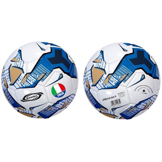 Immagine di PALLONE CALCIO SAMBA STRIPE AZZURRO 1pz size5 SGONFIO