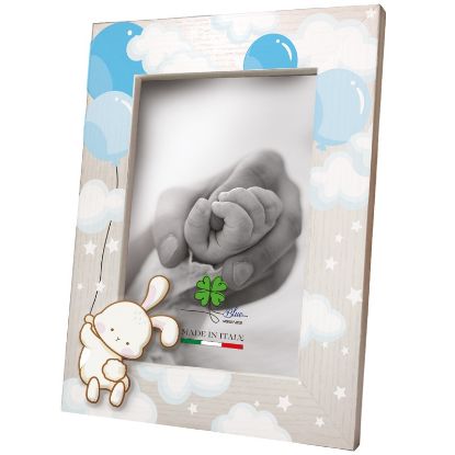 Picture of CORNICE LEGNO CONIGLETTO AZZURRO