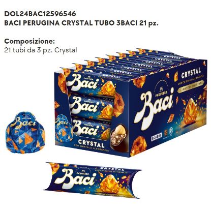 Immagine di BACI PERUGINA CRYSTAL TUBO 3baci 21pz - PR2025