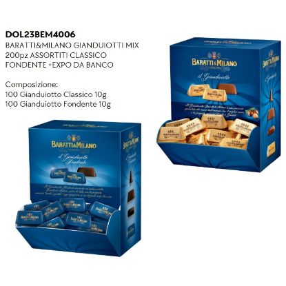 Immagine di BARATTI&MILANO GIANDUIOTTI MIX 200pz ASSORTITI CLASSICO FONDENTE + EXPO DA BANCO - PR2025