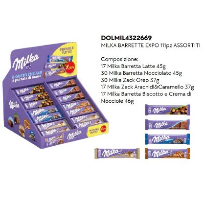 Immagine di MILKA EXPO BARRETTE 111pz ASSORTITI - EXPO DA BANCO