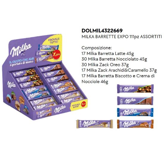 Picture of MILKA EXPO BARRETTE 111pz ASSORTITI - EXPO DA BANCO