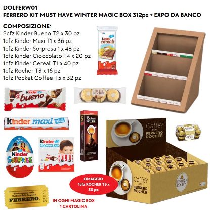 Immagine di FERRERO KIT MUST HAVE WINTER MAGIC BOX 342pz + EXPO DA BANCO