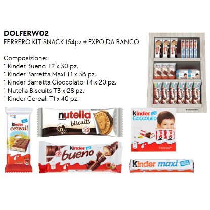 Immagine di FERRERO KIT SNACK 154pz + EXPO DA BANCO