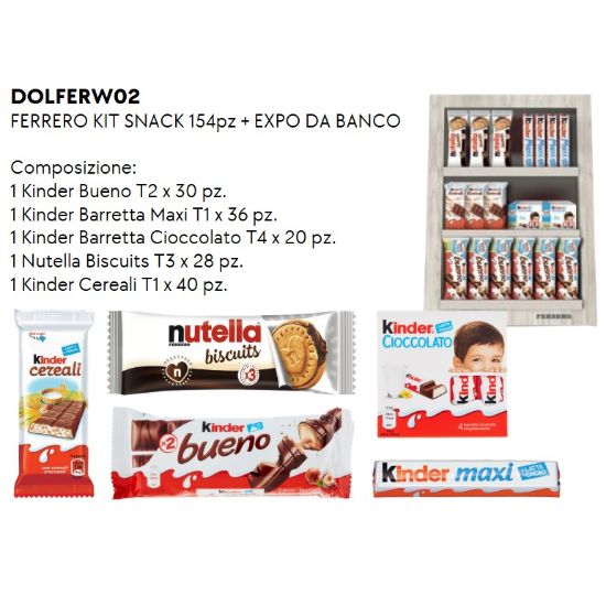 Immagine di FERRERO KIT SNACK 154pz + EXPO DA BANCO