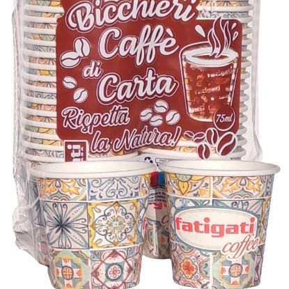 Immagine di BICCHIERI BEVANDE CALDE 75ml 50pz CAFFE ASPORTO