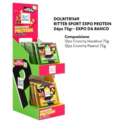 Immagine di RITTER SPORT EXPO PROTEIN 24pz 75gr - EXPO DA BANCO - PR2025