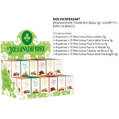 Immagine di REGINADIFIORI TISANE BIO 360pz 3gr. ASSORTITI + EXPO DA BANCO