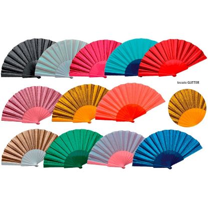 Immagine di VENTAGLIO diam.42cm 12pz IN PVC colori assortiti